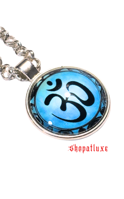 Ohm Pendant With Handwoven Necklace