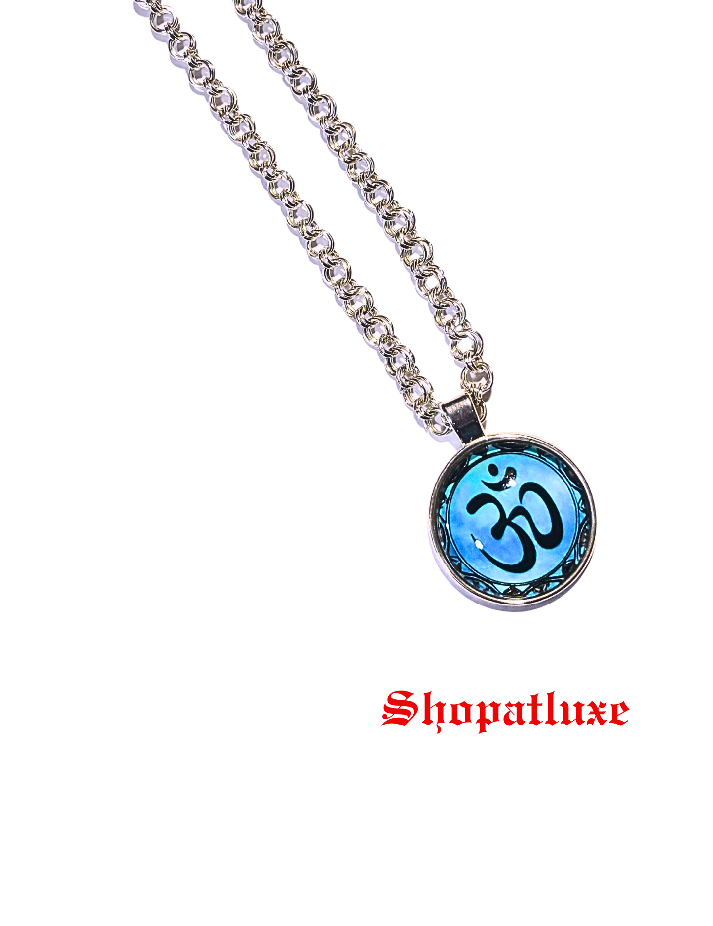Ohm Pendant With Handwoven Necklace