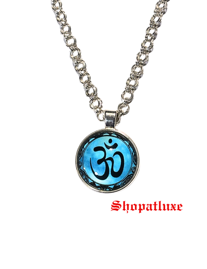Ohm Pendant With Handwoven Necklace