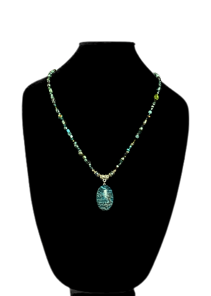 Dreaming In Jasper Cabachon Beaded Necklace