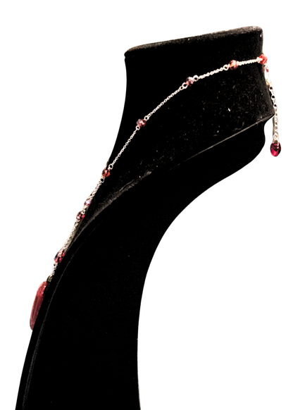 Rated Red Cabachon Crystal Beaded Necklac