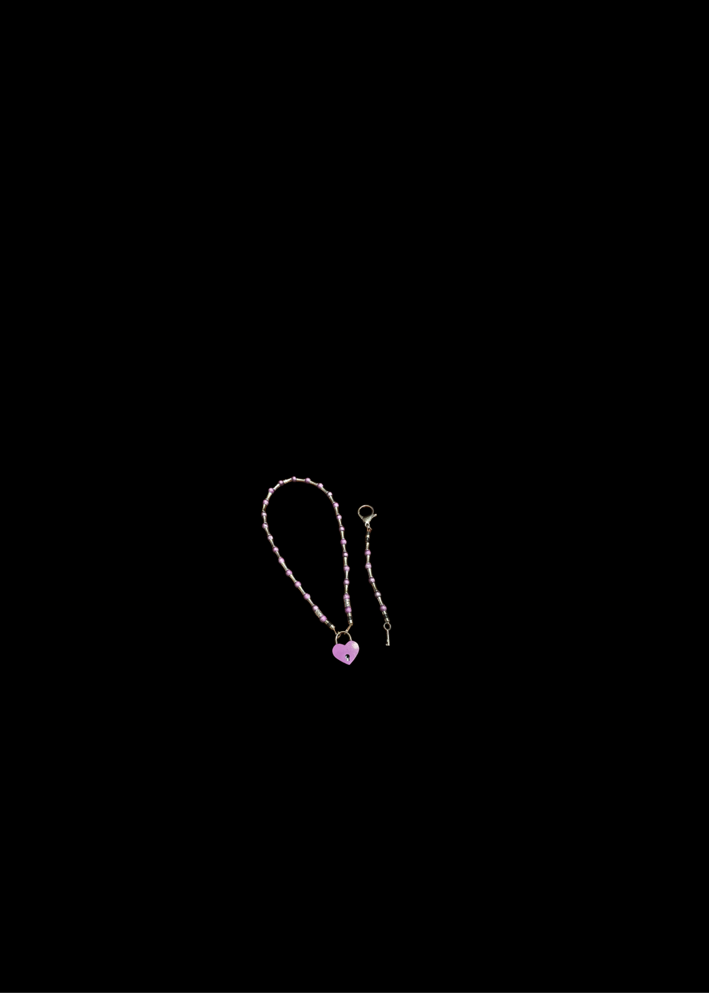 Purple Heart Lock And Key Necklace Pair (Copy)