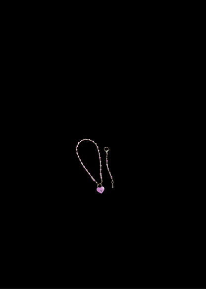 Purple Heart Lock And Key Necklace Pair (Copy)