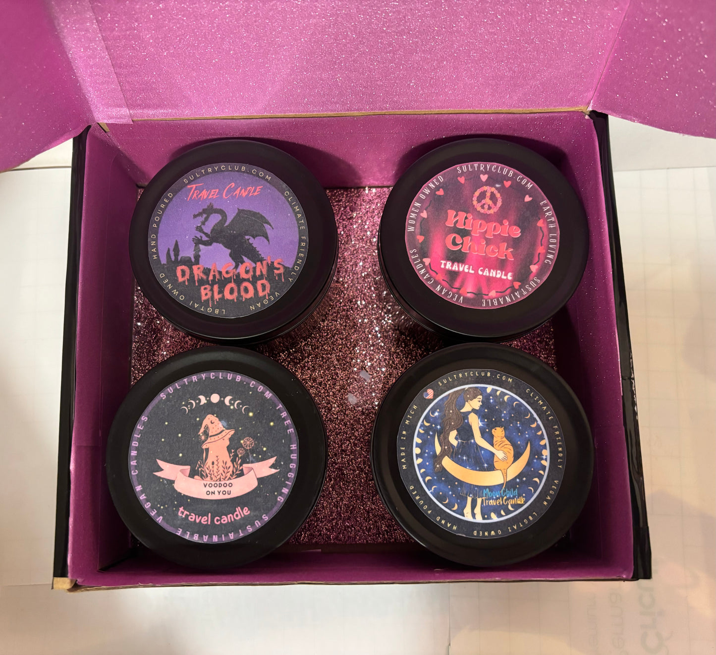 Oh My Goddess Four Pack Travel Candle Gift Set