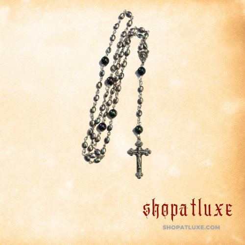 Iridescent Hand Beaded Rosary