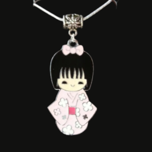 Japanese Geisha Girl Necklace