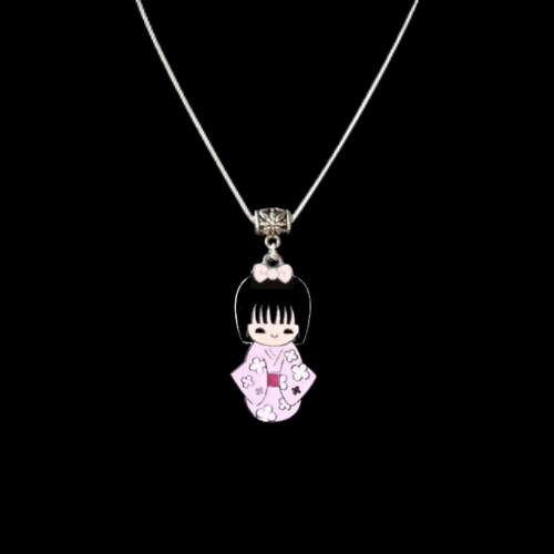 Japanese Geisha Girl Necklace