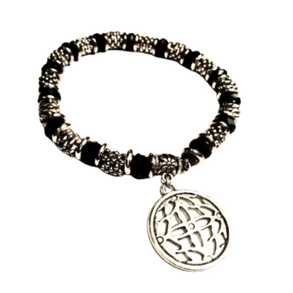 Crystal Beaded Charm Bracelet