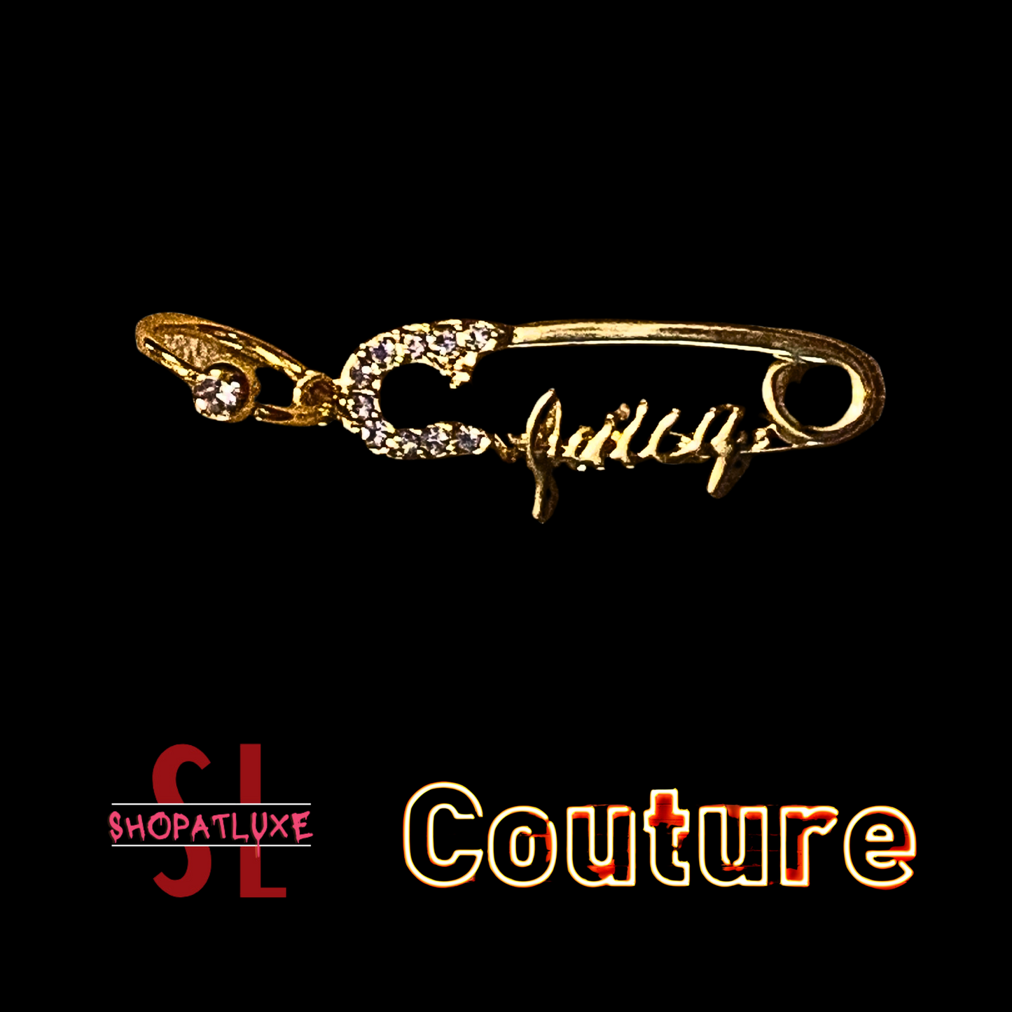 JUICY COUTURE SAFETY PIN WITH CAPTIVE RING