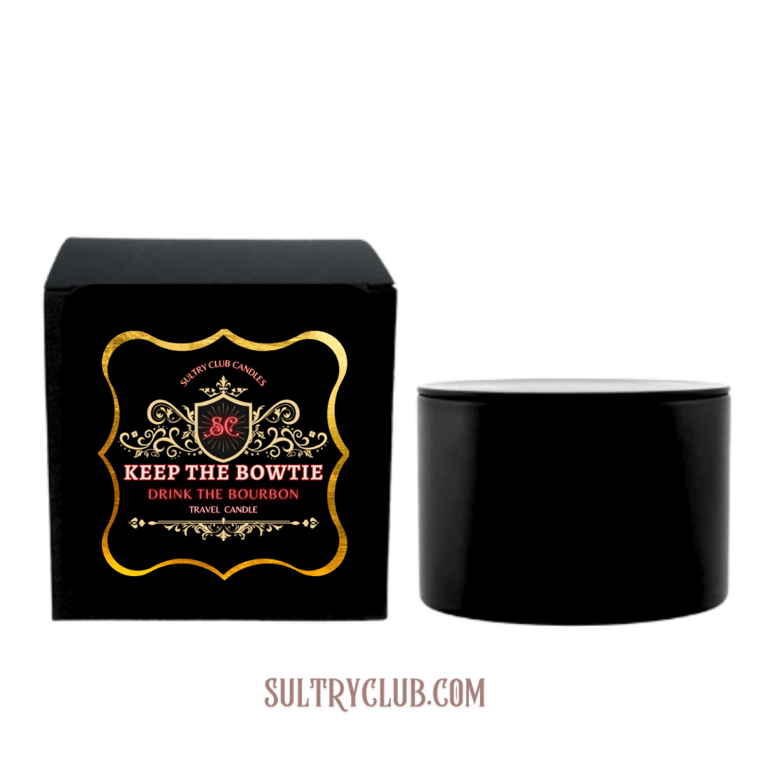 KEEP THE BOWTIE - DRINK THE BOURBON 3 WICK VEGAN CANDLE