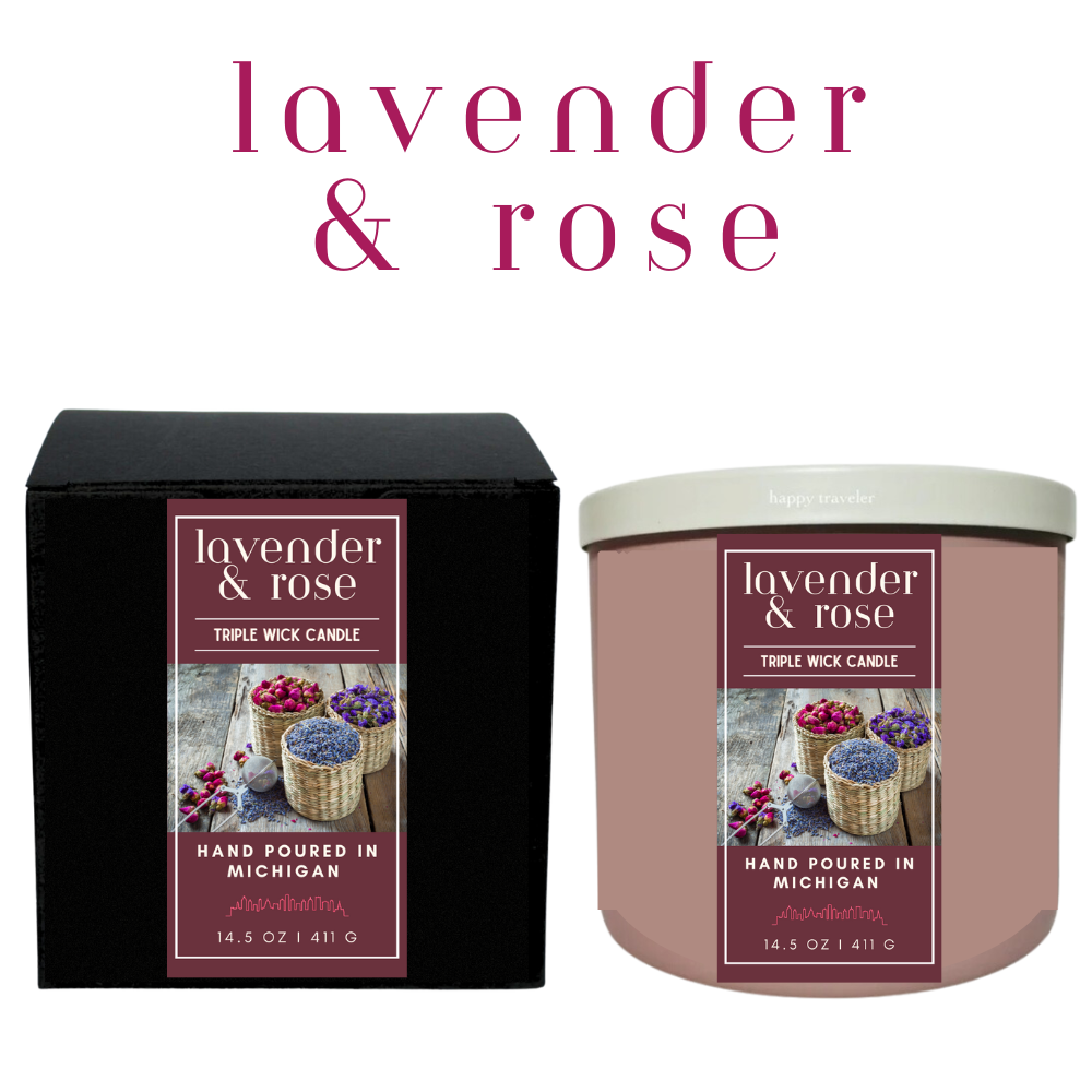 Lavender & Rose Vegan Candle