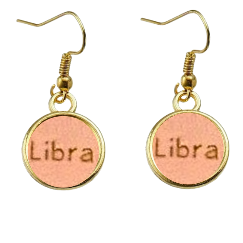 LIBRA PINK & GOLD EARRINGS