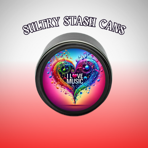 I LOVE MUSIC Stash Tin - Round Storage Container