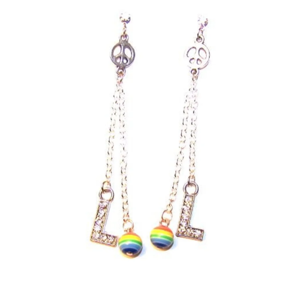 LWord Pride Rainbow Disco Ball Earrings