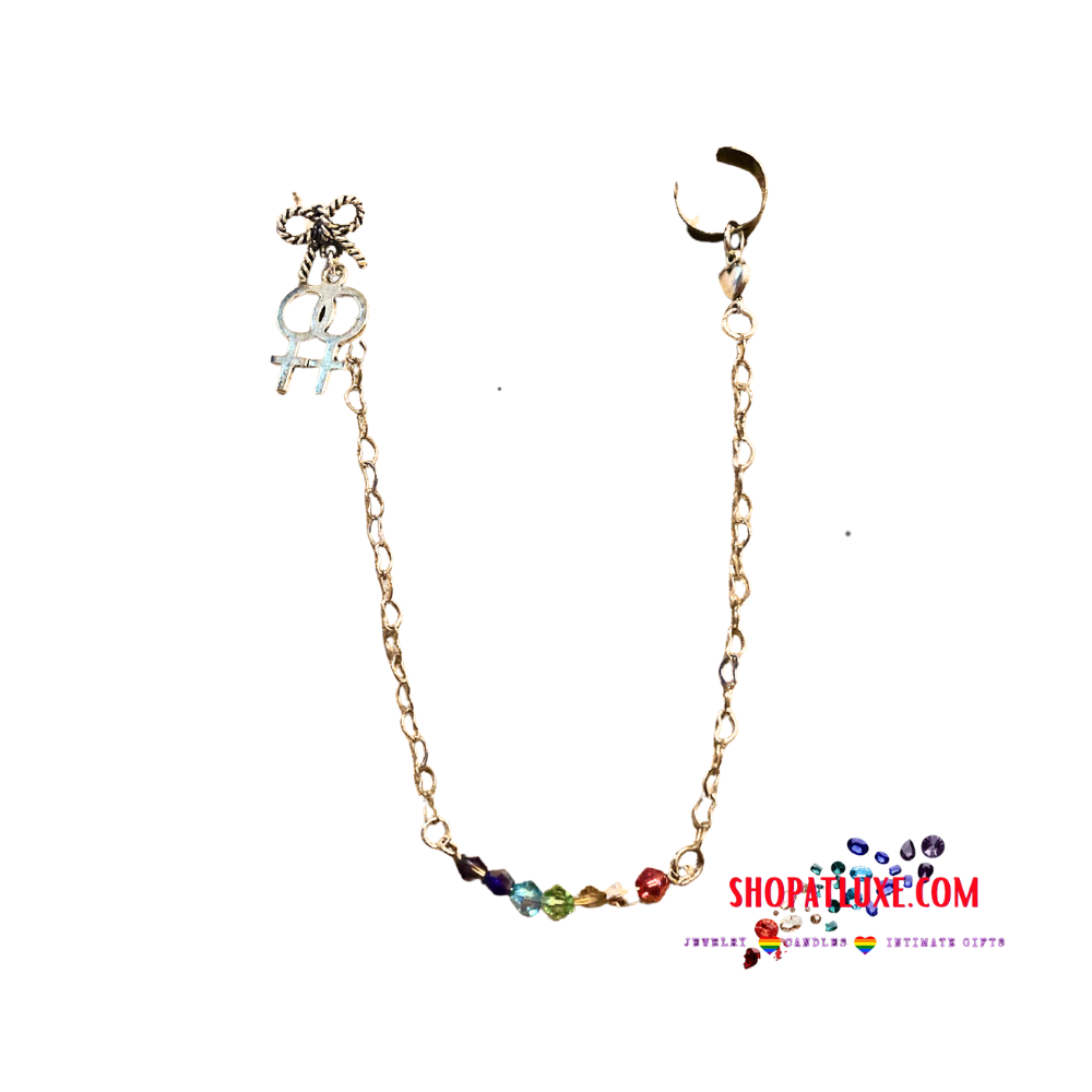 Lesbian Sapphic Pride Ear Cuff Earring