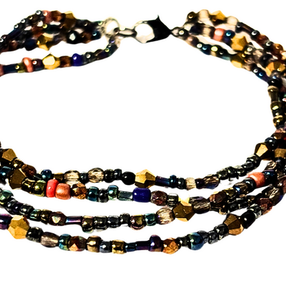 Multi Strand Beaded Stretch Bracelet