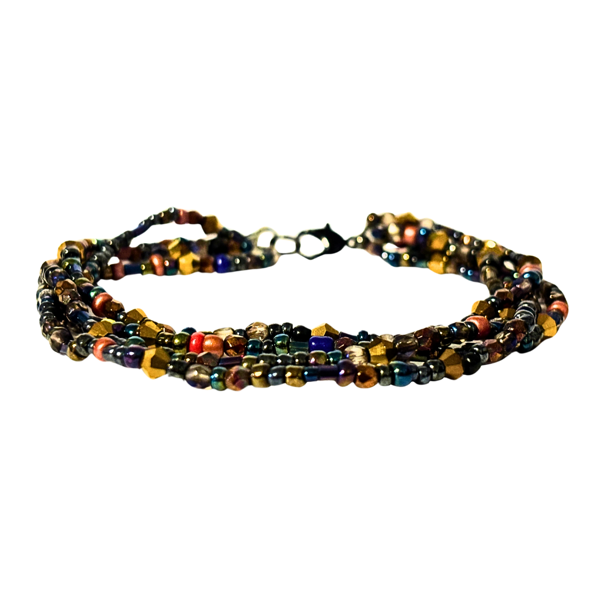 Multi Strand Beaded Stretch Bracelet