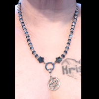 CRYSTAL BEADED PENTAGRAM CHOKER