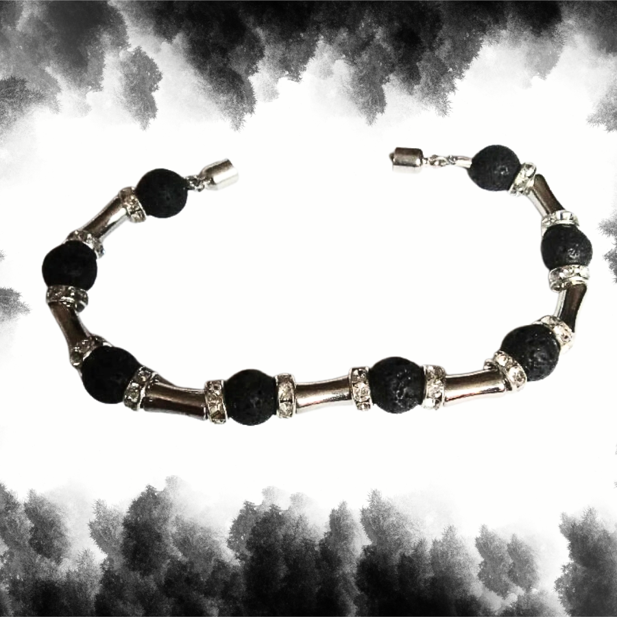 Mens Lava Beaded Bracelet