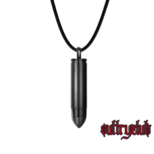 Mens Steel Bullet Necklace