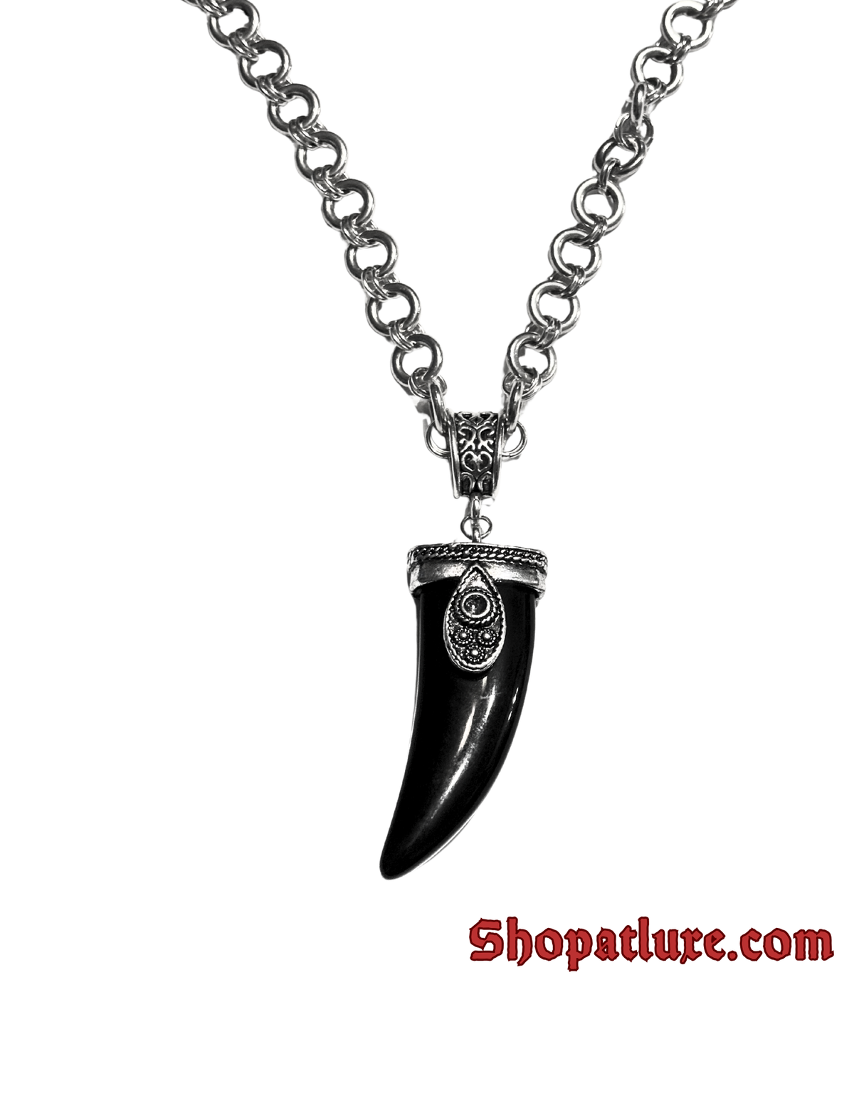 Twisted Textile Wolf's Tooth Necklace