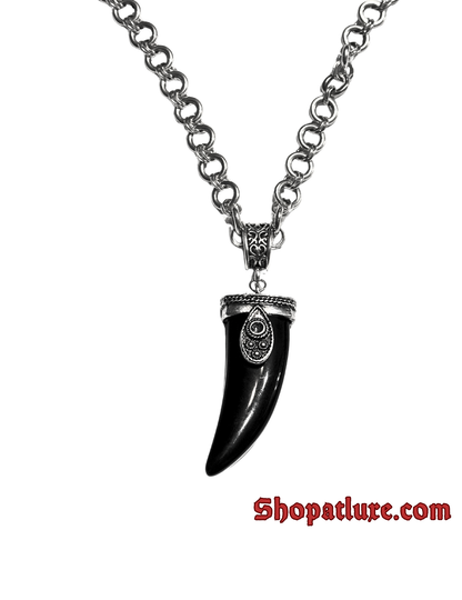 Twisted Textile Wolf's Tooth Necklace
