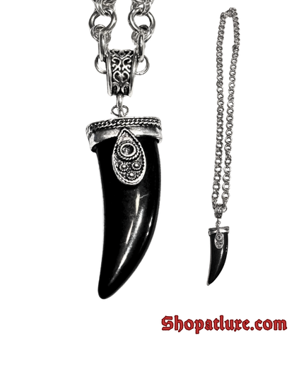 Twisted Textile Wolf's Tooth Necklace