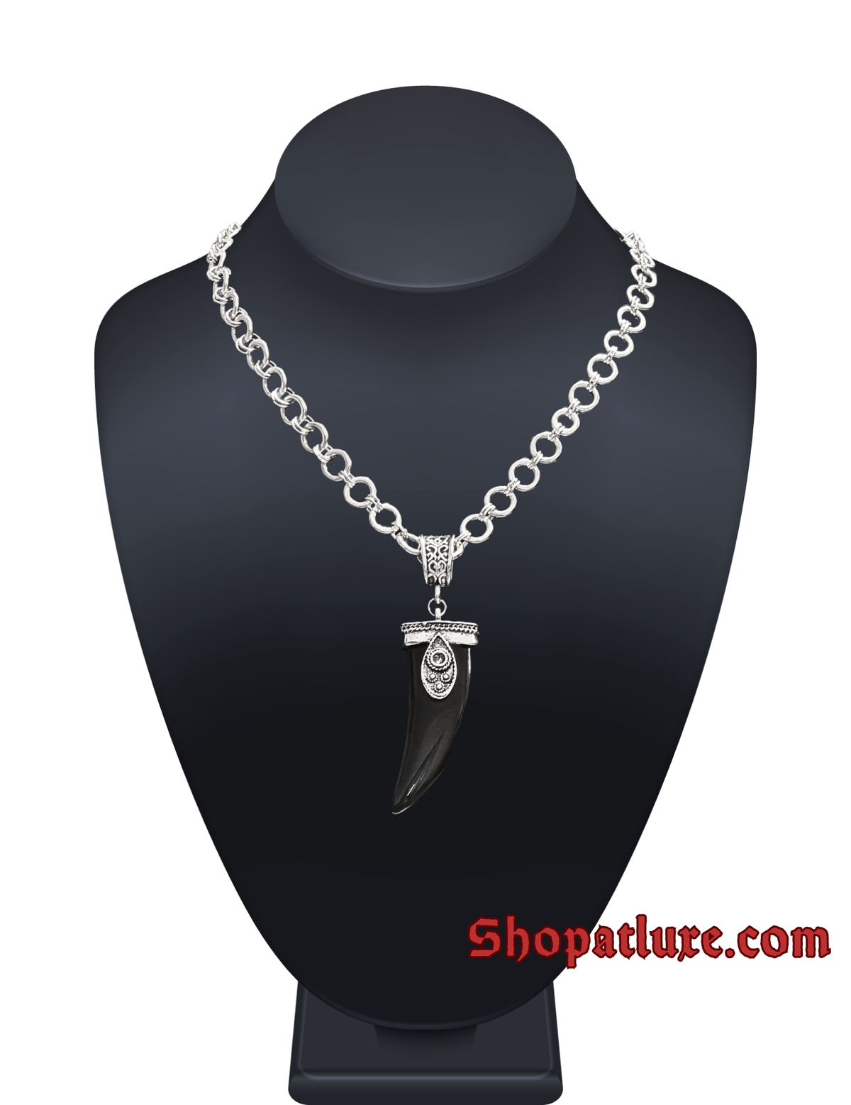 Twisted Textile Wolf's Tooth Necklace