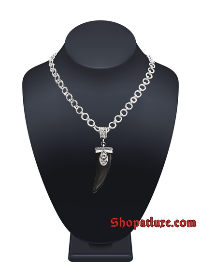 Twisted Textile Wolf's Tooth Necklace