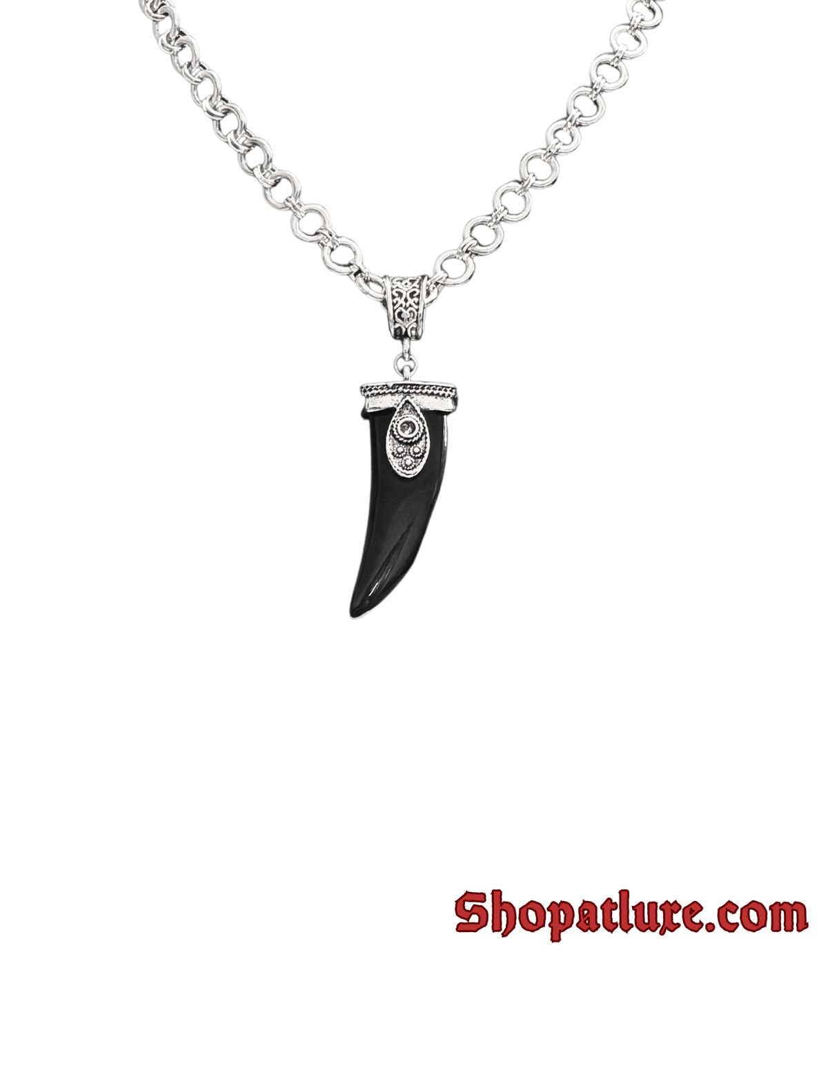 Twisted Textile Wolf's Tooth Necklace