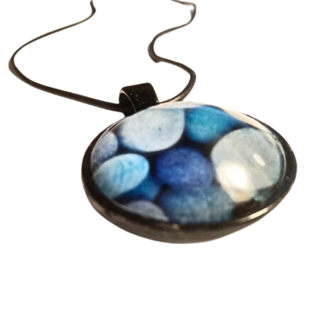 Michigan Rocks Glass And Leather Necklace