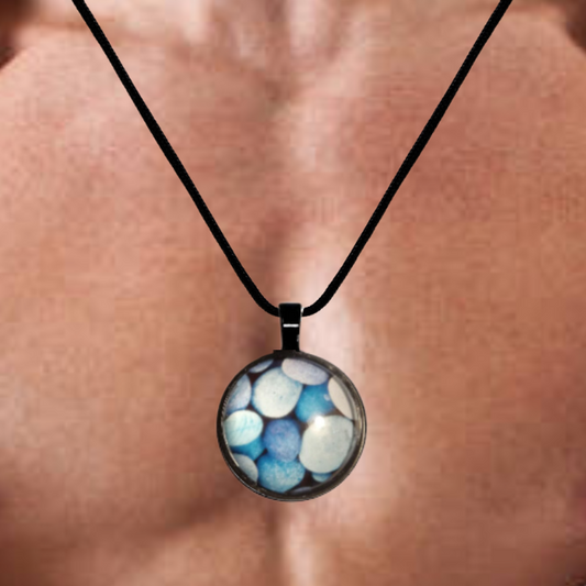 Michigan Rocks Glass And Leather Necklace