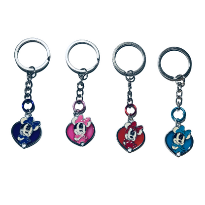 Minnie Mouse Heart Charm Keychain