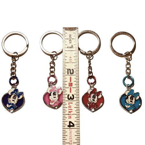 Minnie Mouse Heart Charm Keychain