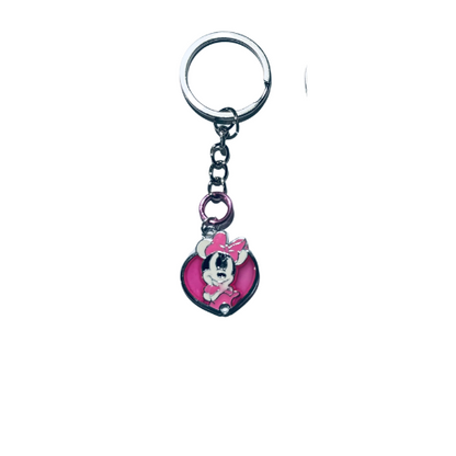 Minnie Mouse Heart Charm Keychain