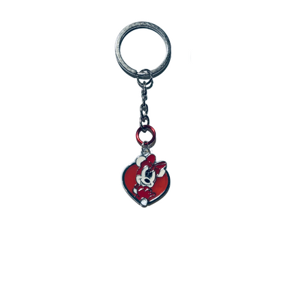 Minnie Mouse Heart Charm Keychain