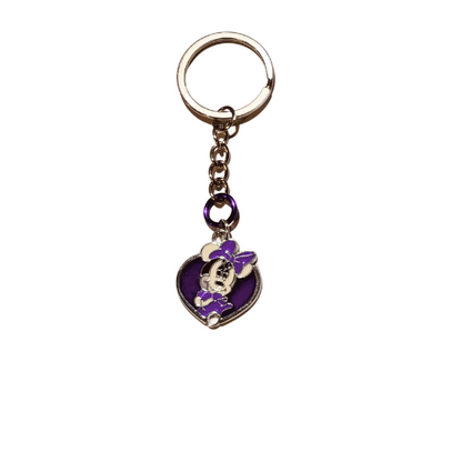 Minnie Mouse Heart Charm Keychain