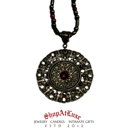 Gothic Hand Beaded Amulet Necklace