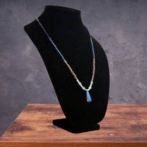 Moonstone And Glass Teardrop Necklace