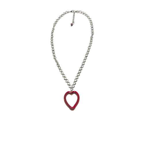 My Glass Heart Handwoven Silver Necklace