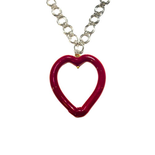 My Glass Heart Handwoven Silver Necklace