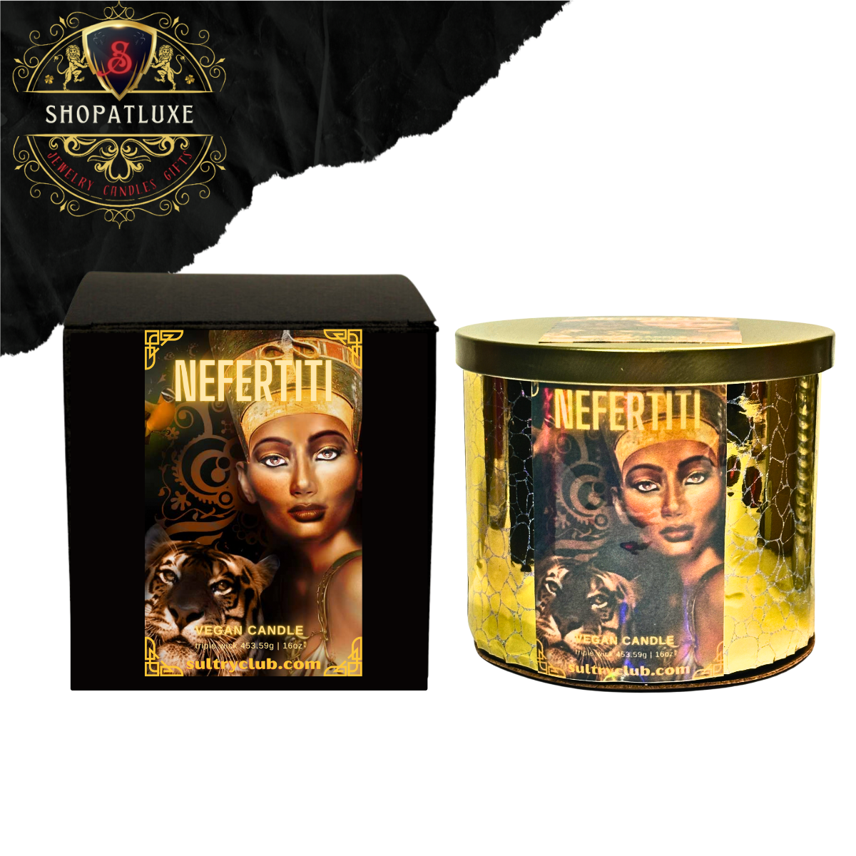 NEFERTITI -EGYPTIAN MUSK- VEGAN CANDLE