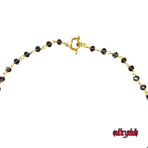 Ohm Mani Padme Hum Crystal Necklace