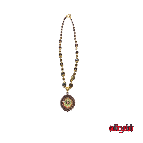 Ohm Mani Padme Hum Crystal Necklace