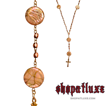 Contemporary Rose Gold Hand Beaded Rosary