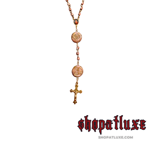 Contemporary Rose Gold Hand Beaded Rosary