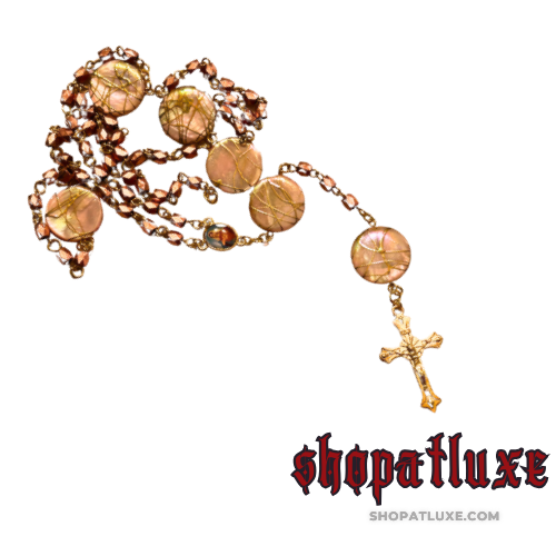 Contemporary Rose Gold Hand Beaded Rosary