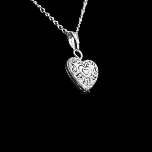 Petite Embellished Silver Heart Necklace