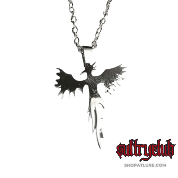 Phoenix Rises Silver Unisex Necklace