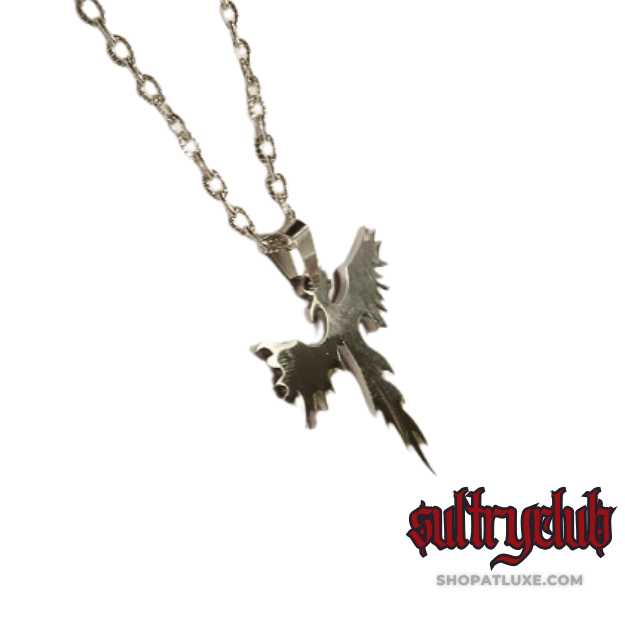 Phoenix Rises Silver Unisex Necklace